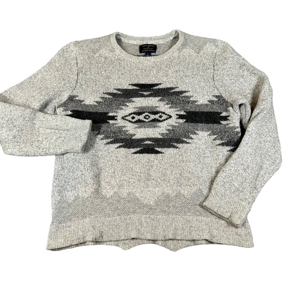 Lucky Brand Pendleton Mens‎ Large Wool Blend Pullover Crew Long Sleeve Sweater